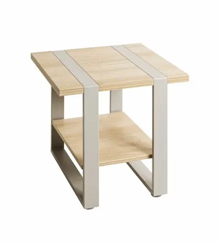Beistelltisch >47777< in eiche / grau - 45x45x45cm (BxHxT)