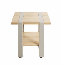 Beistelltisch >47777< in eiche / grau - 45x45x45cm (BxHxT)