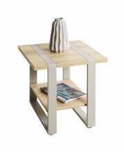 Beistelltisch >47777< in eiche / grau - 45x45x45cm (BxHxT)