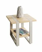 Beistelltisch >47777< in eiche / grau - 45x45x45cm (BxHxT)
