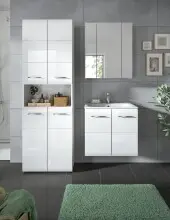 Badezimmer-Set >Ice< in Weiß / Weiß...