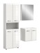 Badezimmer-Set >Ice< in Weiß / Weiß Hochglanz - 135x185x46cm (BxHxT)