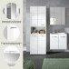 Badezimmer-Set >Ice< in Weiß / Weiß Hochglanz - 135x185x46cm (BxHxT)
