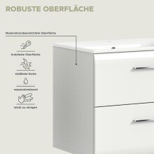 Badezimmer-Set >Ice< in Weiß / Weiß Hochglanz - 135x185x46cm (BxHxT)