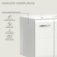 Badezimmer-Set >Ice< in Weiß / Weiß Hochglanz - 105x185x46cm (BxHxT)