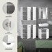 Badezimmer-Set >Ice< in Weiß / Weiß Hochglanz - 165x185x30cm (BxHxT)