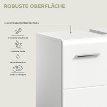 Badezimmer-Set >Ice< in Weiß / Weiß Hochglanz - 150x185x30cm (BxHxT)