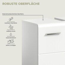 Badezimmer-Set >Ice< in Weiß / Weiß Hochglanz - 135x185x46cm (BxHxT)