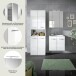 Badezimmer-Set >Ice< in Weiß / Weiß Hochglanz - 135x185x46cm (BxHxT)
