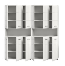 Badezimmer-Set >Ice< in Weiß / Weiß Hochglanz - 180x185x30cm (BxHxT)