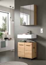 Waschbeckenunterschrank >Ice< in artisan oak - 60x54x30cm (BxHxT)