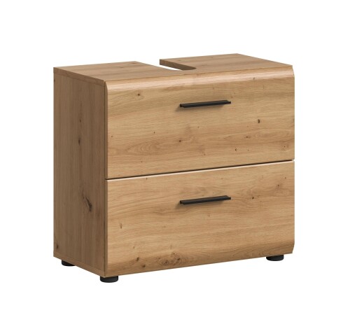 Waschbeckenunterschrank >Ice< in artisan oak - 60x54x60cm (BxHxT)