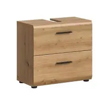 Waschbeckenunterschrank >Ice< in artisan oak -...