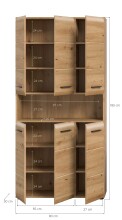 Stauraumschrank >Ice< in artisan oak - 90x185x30cm (BxHxT)