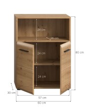 Hochschrank >Ice< in artisan oak - 60x80x30cm (BxHxT)