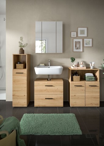 Badezimmer-Set >Ice< in artisan oak - 180x185x30cm (BxHxT)