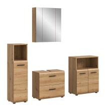 Badezimmer-Set >Ice< in artisan oak - 180x185x30cm (BxHxT)