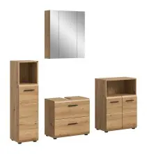 Badezimmer-Set >Ice< in artisan oak - 180x185x30cm...