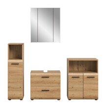 Badezimmer-Set >Ice< in artisan oak - 180x185x30cm (BxHxT)