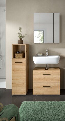 Badezimmer-Set >Ice< in artisan oak - 105x185x30cm (BxHxT)