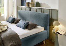 Polsterbett >Mattis< Liegefläche 180x200cm, eisblau, Stellmaß: 201x105x218cm (BxHxT)