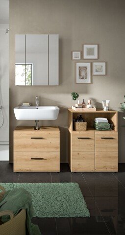 Badezimmer-Set >Ice< in artisan oak - 135x185x30cm (BxHxT)