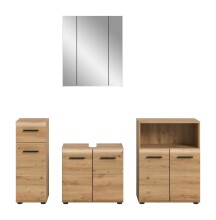 Badezimmer-Set >Ice< in artisan oak - 180x185x30cm (BxHxT)