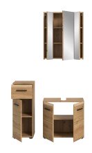Badezimmer-Set >Ice< in artisan oak - 105x185x30cm (BxHxT)