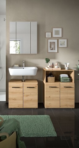Badezimmer-Set >Ice< in artisan oak - 135x185x30cm (BxHxT)