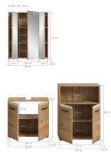Badezimmer-Set >Ice< in artisan oak - 135x185x30cm (BxHxT)