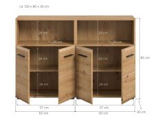 Badezimmer-Set >Ice< in artisan oak - 120x80x30cm (BxHxT)