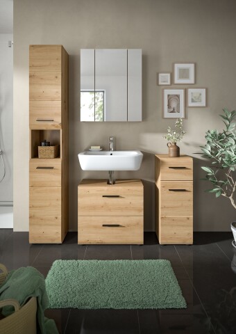 Badezimmer-Set >Ice< in artisan oak - 150x185x30cm (BxHxT)