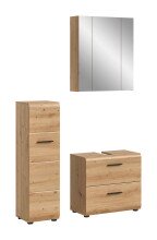 Badezimmer-Set >Ice< in artisan oak - 105x185x30cm...