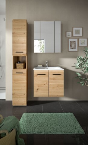 Badezimmer-Set >Ice< in artisan oak - 105x185x46cm (BxHxT)