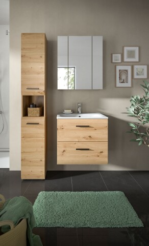 Badezimmer-Set >Ice< in artisan oak - 105x185x46cm (BxHxT)