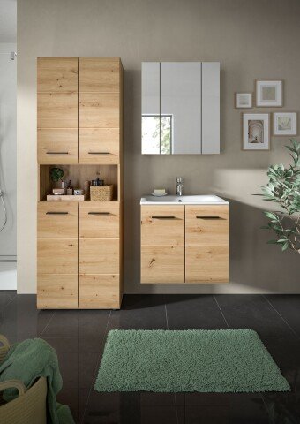 Badezimmer-Set >Ice< in artisan oak - 135x185x46cm (BxHxT)
