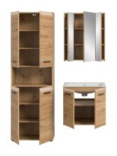Badezimmer-Set >Ice< in artisan oak - 135x185x46cm (BxHxT)
