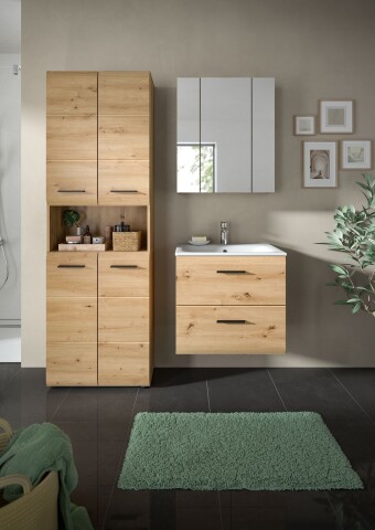 Badezimmer-Set >Ice< in artisan oak - 135x185x46cm (BxHxT)