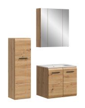 Badezimmer-Set >Ice< in artisan oak - 105x185x46cm...