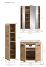 Badezimmer-Set >Ice< in artisan oak - 105x185x46cm (BxHxT)