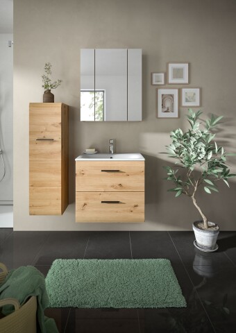 Badezimmer-Set >Ice< in artisan oak - 105x185x46cm (BxHxT)