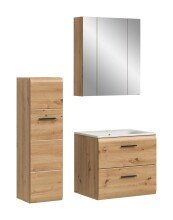Badezimmer-Set >Ice< in artisan oak - 105x185x46cm...
