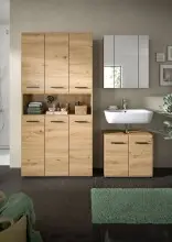 Badezimmer-Set >Ice< in artisan oak - 165x185x46cm...