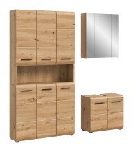 Badezimmer-Set >Ice< in artisan oak - 165x185x46cm...