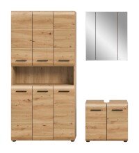 Badezimmer-Set >Ice< in artisan oak - 165x185x46cm (BxHxT)