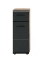 Hochschrank >Ice< in Nox Oak / Schwarz - 30x80x30cm...