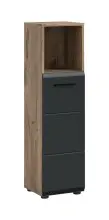Hochschrank >Ice< in Nox Oak / Schwarz -...