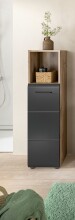 Hochschrank >Ice< in Nox Oak / Schwarz - 30x110x30cm (BxHxT)