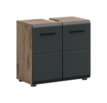 Waschbeckenunterschrank >Ice< in Nox Oak / Schwarz...