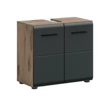 Waschbeckenunterschrank >Ice< in Nox Oak / Schwarz...